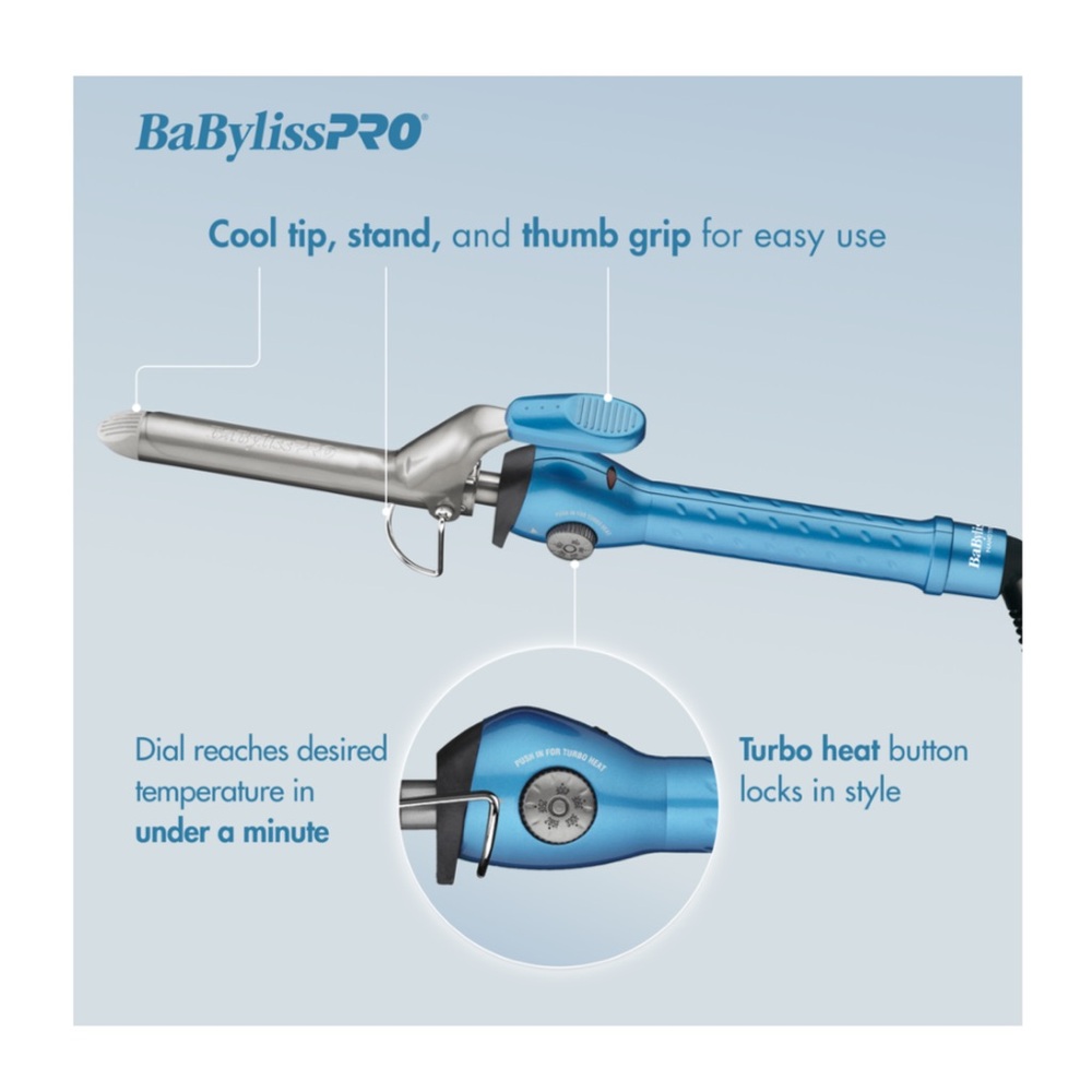 BabyBliss Pro titanium 1 inch curling iron NIB - Picture 3 of 3